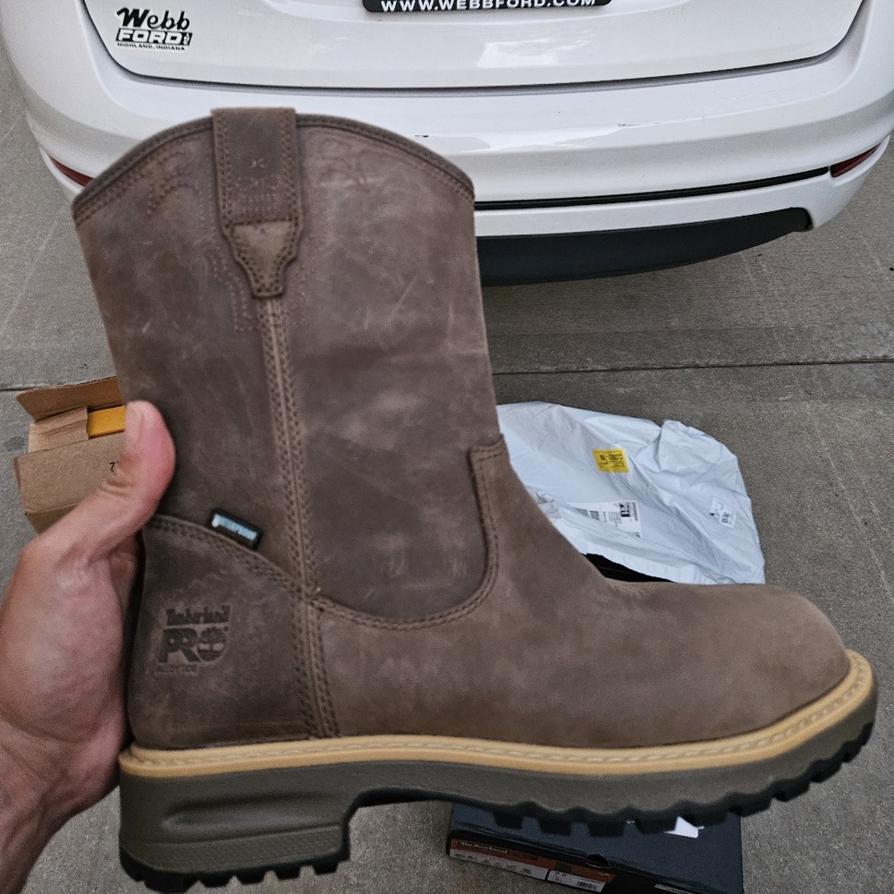 Timberland Pro womens Ashlar waterproof alloy-toe pull-on work boots